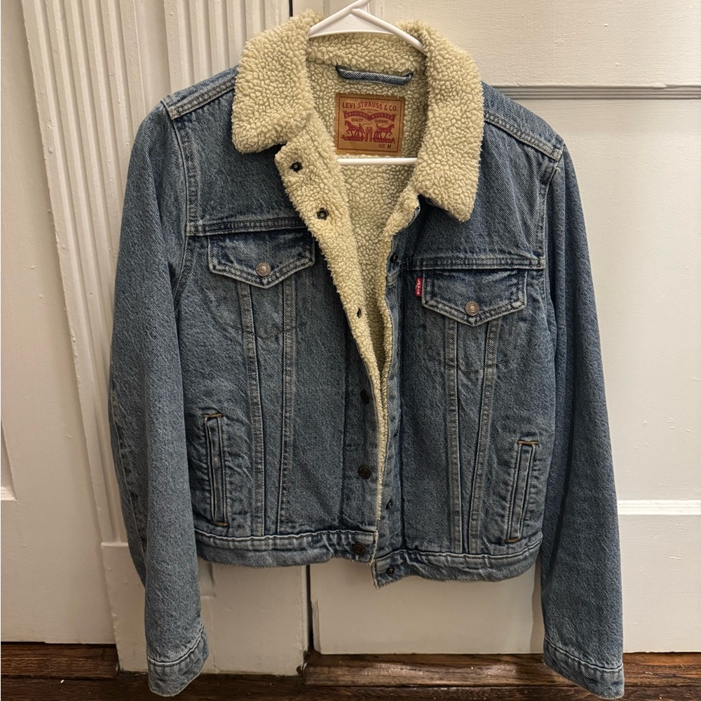 Levi's Blue Denim Sherpa Jacket